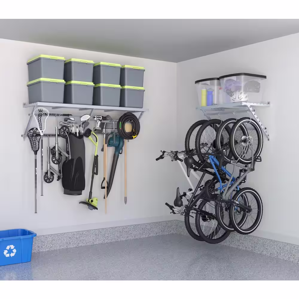 Garage Essentials Two Wall Garage Shelf and Track Storage System
