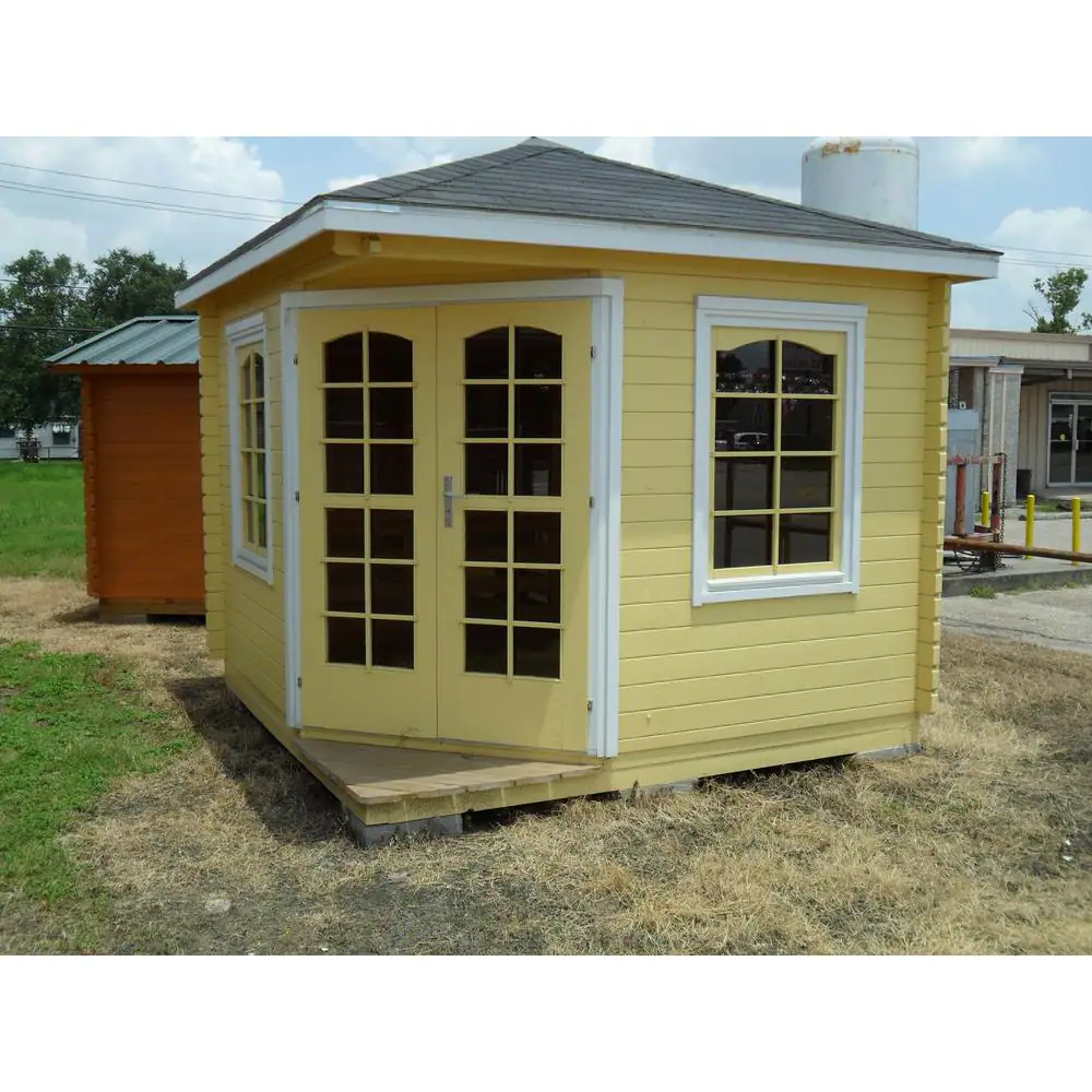 Hud-1 EZ Buildings Victoria B 28 mm 118 in. x 118 in. x 111 in. Log Garden House Hobby Recreation Office Storage Building