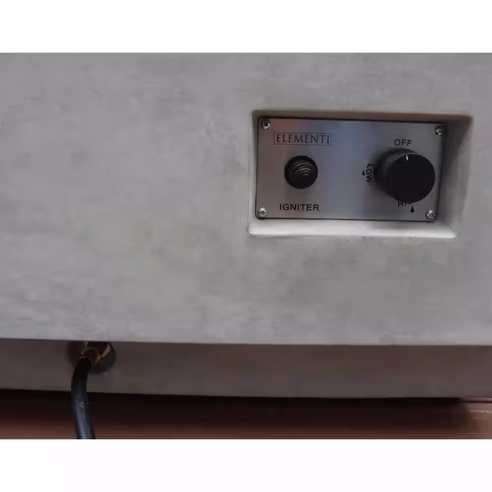 ENVELOR:Envelor Elementi Granville 27 in. x 17 in. Rectangular Concrete Natural Gas Fire Pit Table with Burner and Lava Rock