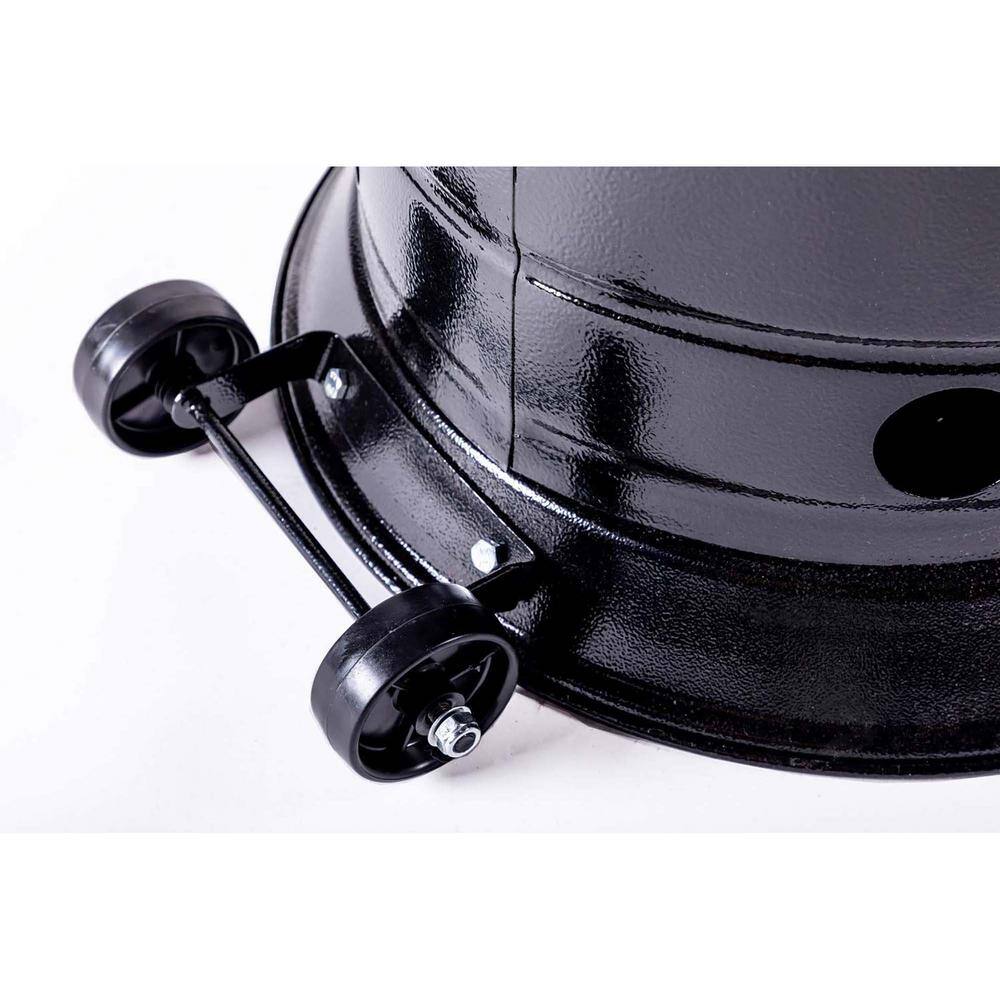 Sireck 47000 BTU Commercial Residential Rust Resistant Wheels Black Patio Heater