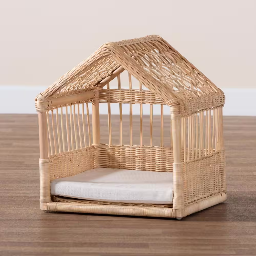 Baxton Studio Pieta Small White and Natural Brown Lounge Bed