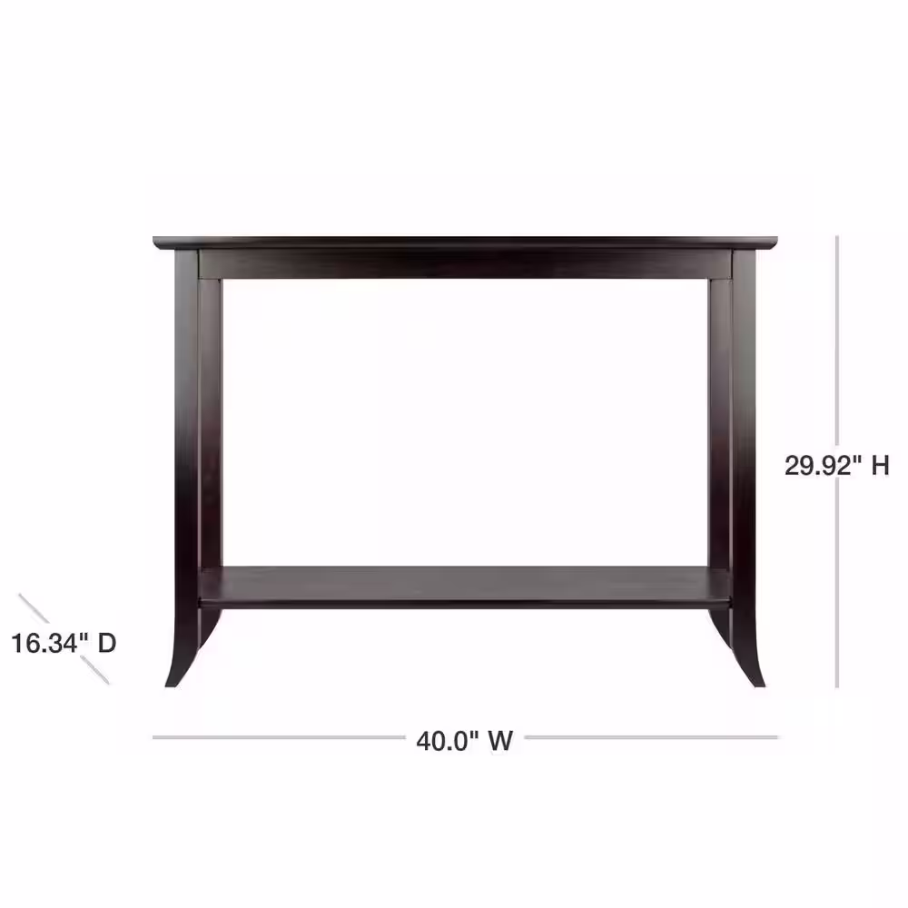 WINSOME WOOD Genoa 40 in. Espresso Rectangle Composite Console Table with Shelves