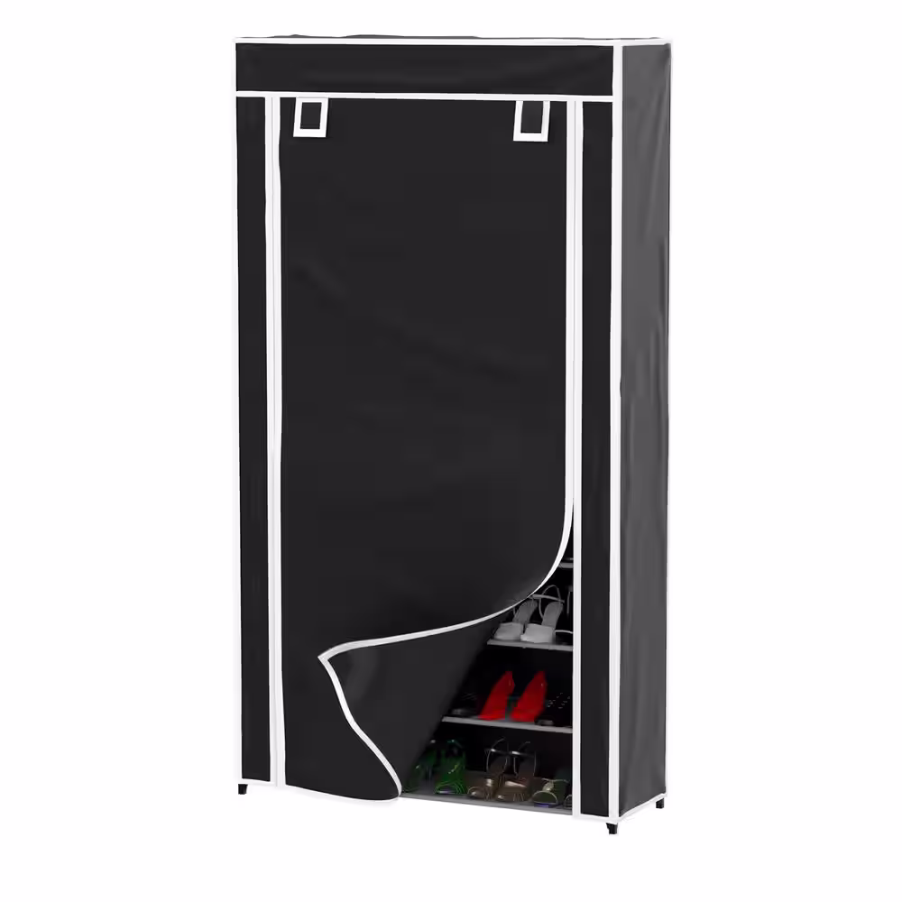 Lavish Home 62 H 36-Pair 9-Tier Black Metal Shoe Rack