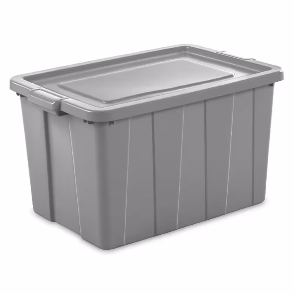 Sterilite Tuff1 30 Gal. Plastic Storage Tote Container Bin with Lid (4-Pack)
