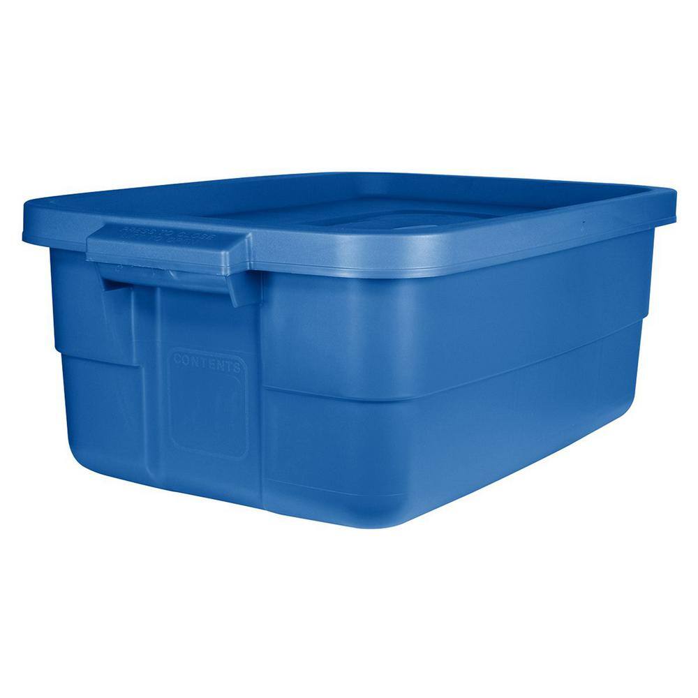 Rubbermaid Roughneck 10-Gal. Storage Tote Container in Heritage Blue (6-Pack)