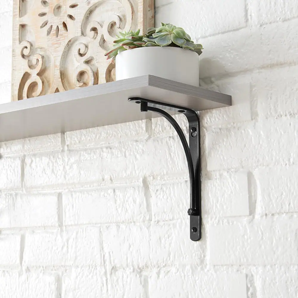StyleWell 6 in. x 8 in. Black Classic Arch Decorative Shelf Bracket