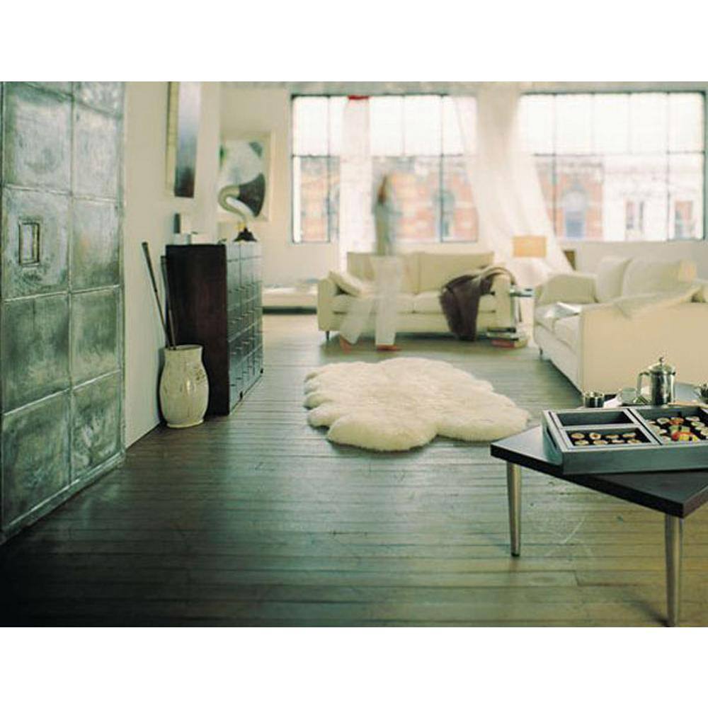 natural New Zealand Natural 4 ft. x 6 ft. Four Sheepskin Area Rug