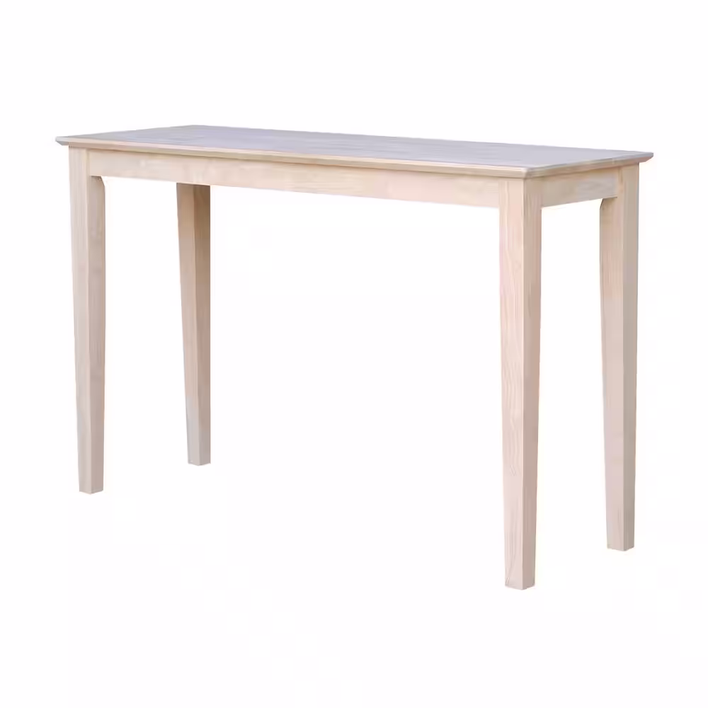 International Concepts Shaker 48 in. Unfinished Standard Rectangle Wood Console Table