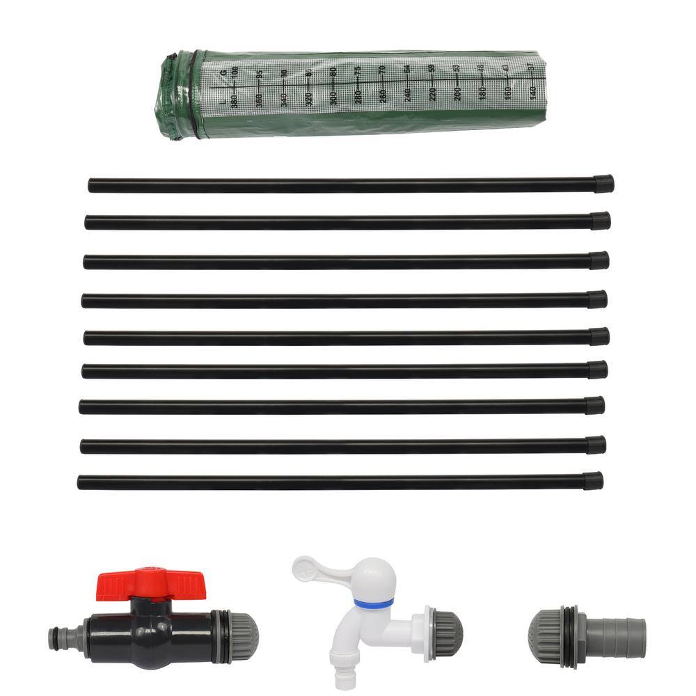 TIRAMISUBEST 100 Gal. Rain Barrel Water Collection With Scale in Green