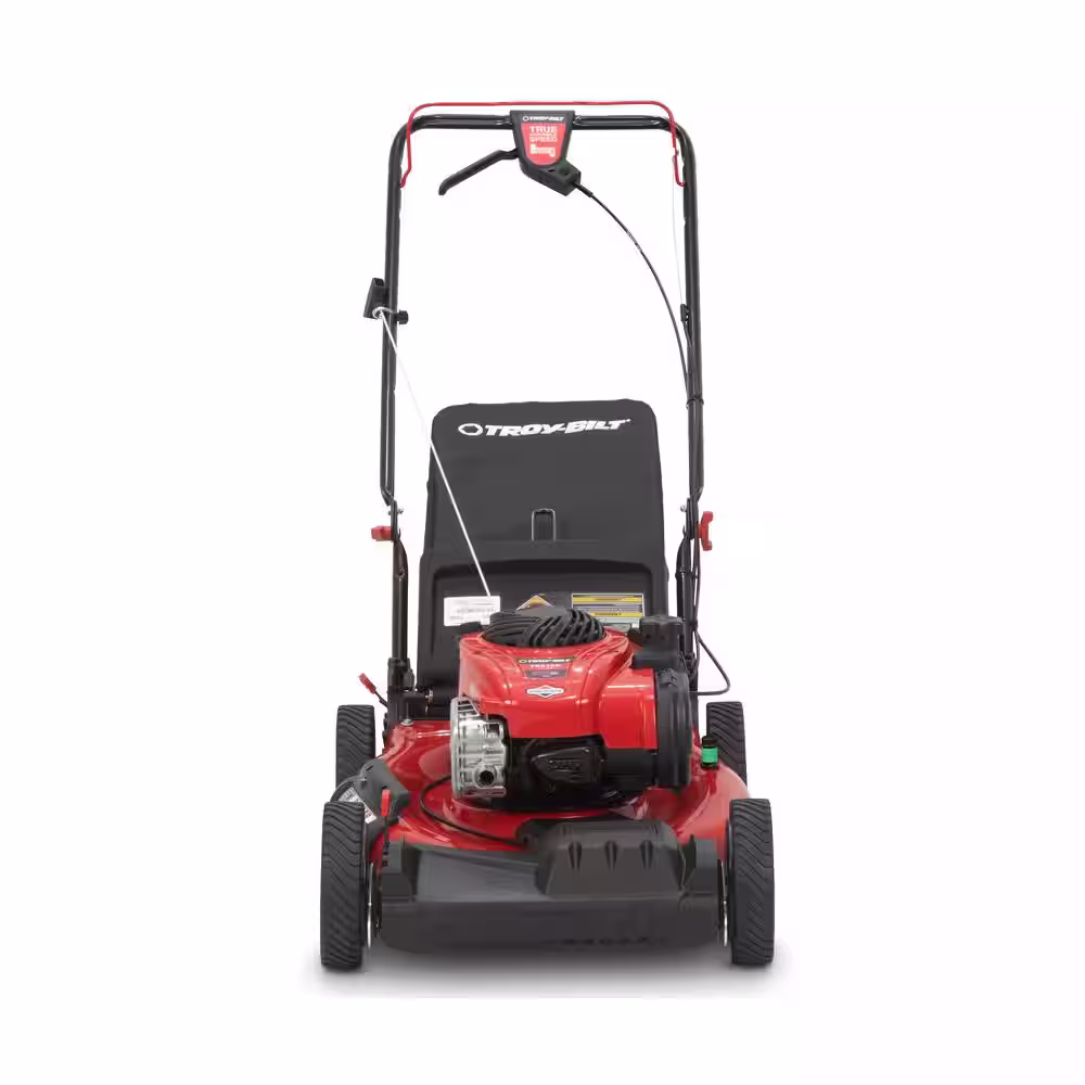 Troy-Bilt 21 in. 140 cc Briggs and Stratton Gas Engine Self Propelled Lawn Mower with Rear Bag and Mulching Kit Included