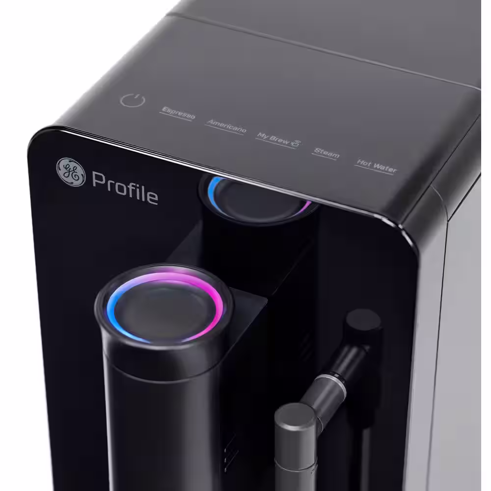 GE Profile 1- Cup Automatic Espresso Machine in Black with Built in Grinder, Frother, Frothing Pitcher, and WiFi Connected