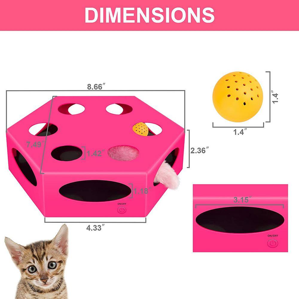 Tatayosi Interactive Cat Maze Box Toy with multifunctional ball, Pink