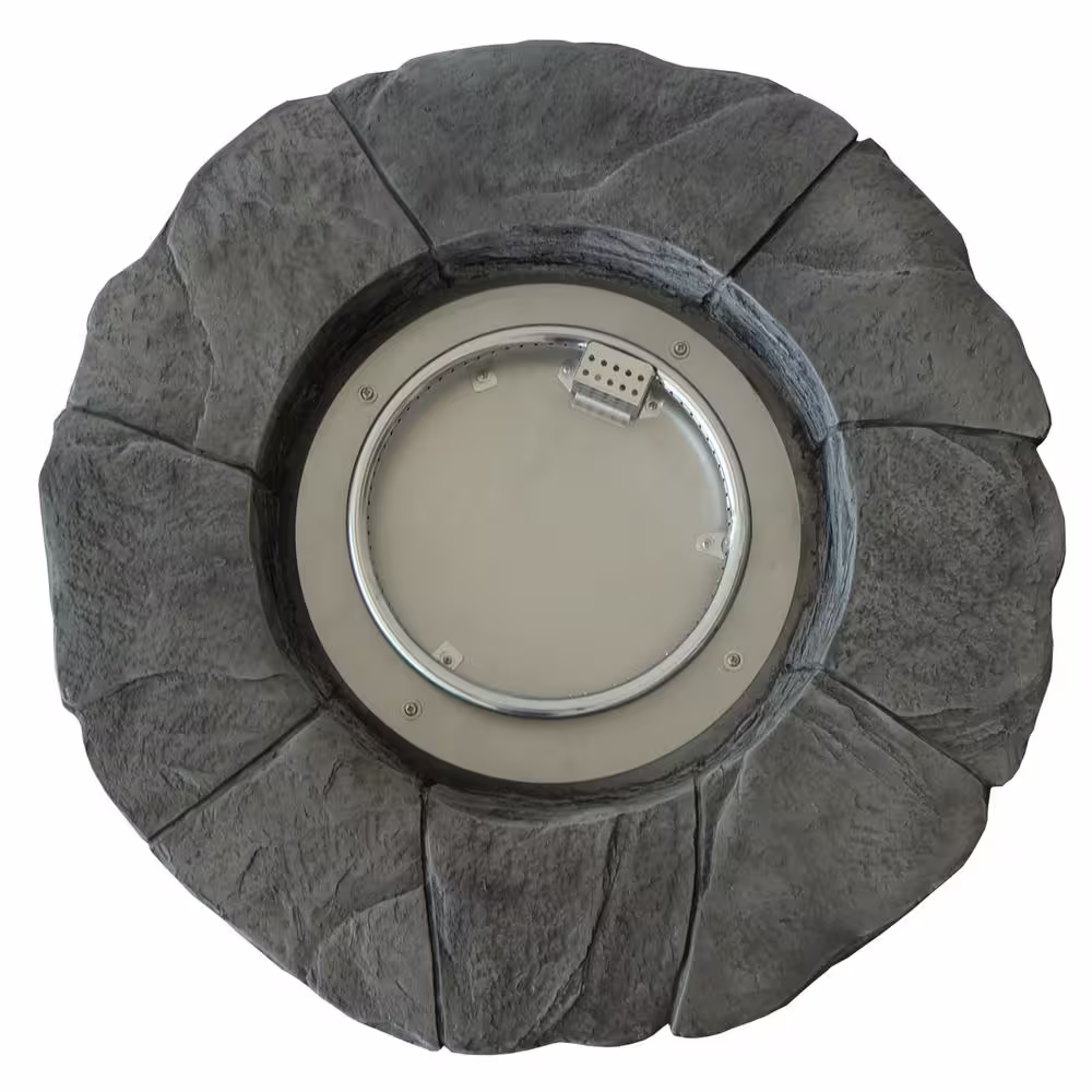Noble House Xiomara 30 in. x 24 in. Circular MGO Propane Fire Pit in Grey