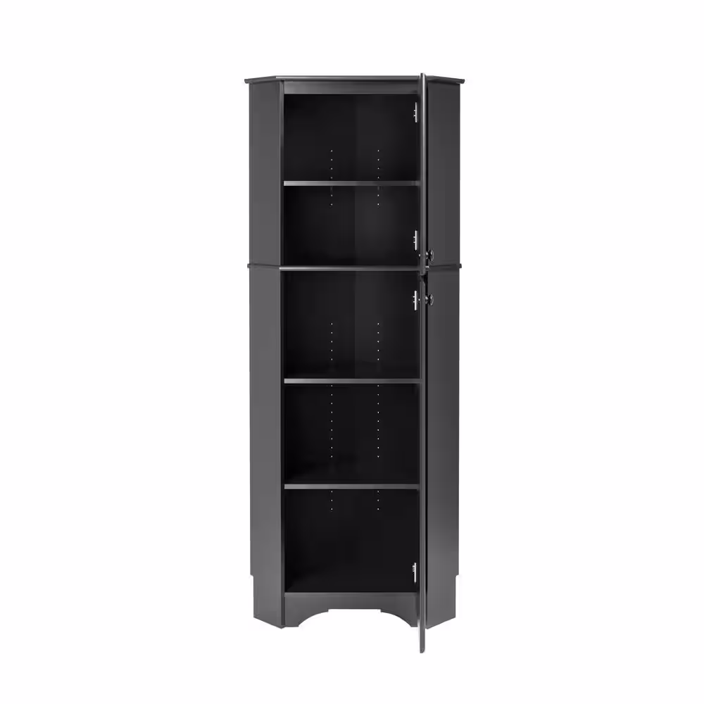 Prepac Wood Freestanding Garage Cabinet in Black (29 in. W x 72 in. H x 19 in. D)