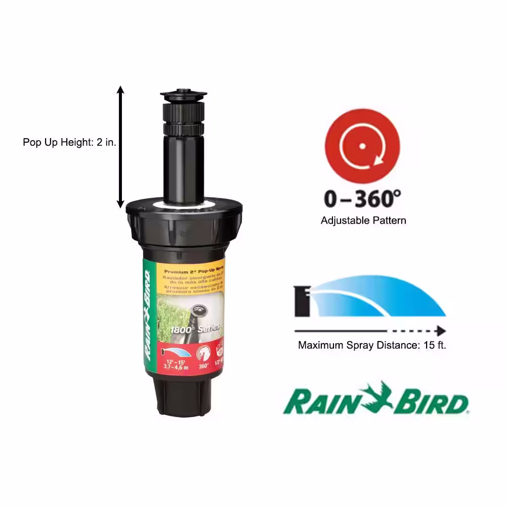 Rain Bird 1802 Spray 2 in. Adjustable Pattern Pop-Up Sprinkler Head
