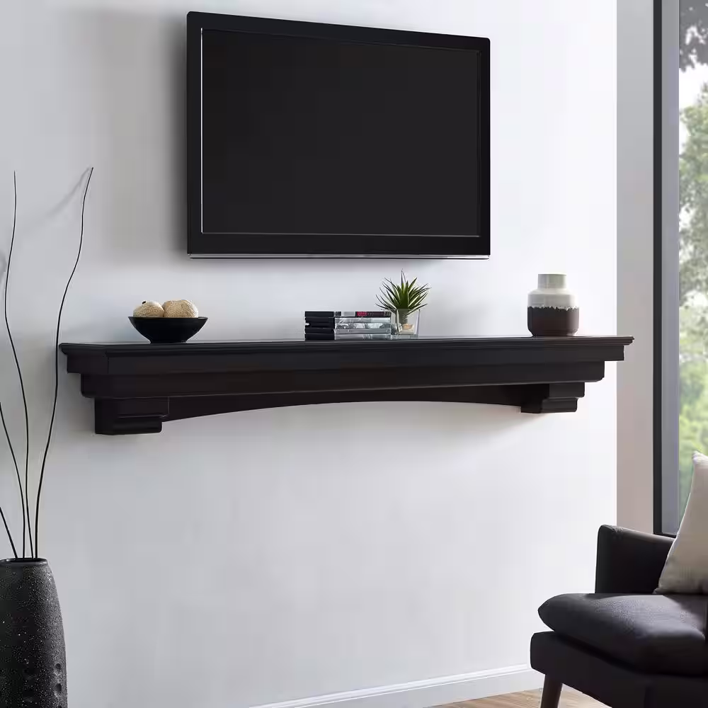 Southern Enterprises Keston 70 in. x 9 in. Wide Profile Wall Mounted Floating Mantel