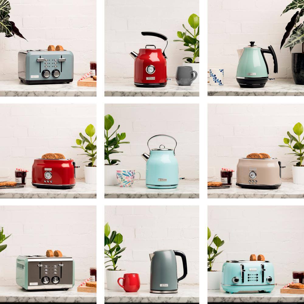 HADEN Cotswold 1.7 l 7-Cup Beige Stainless Steel Electric Kettle with Auto Shut-Off and Boil-Dry Protection