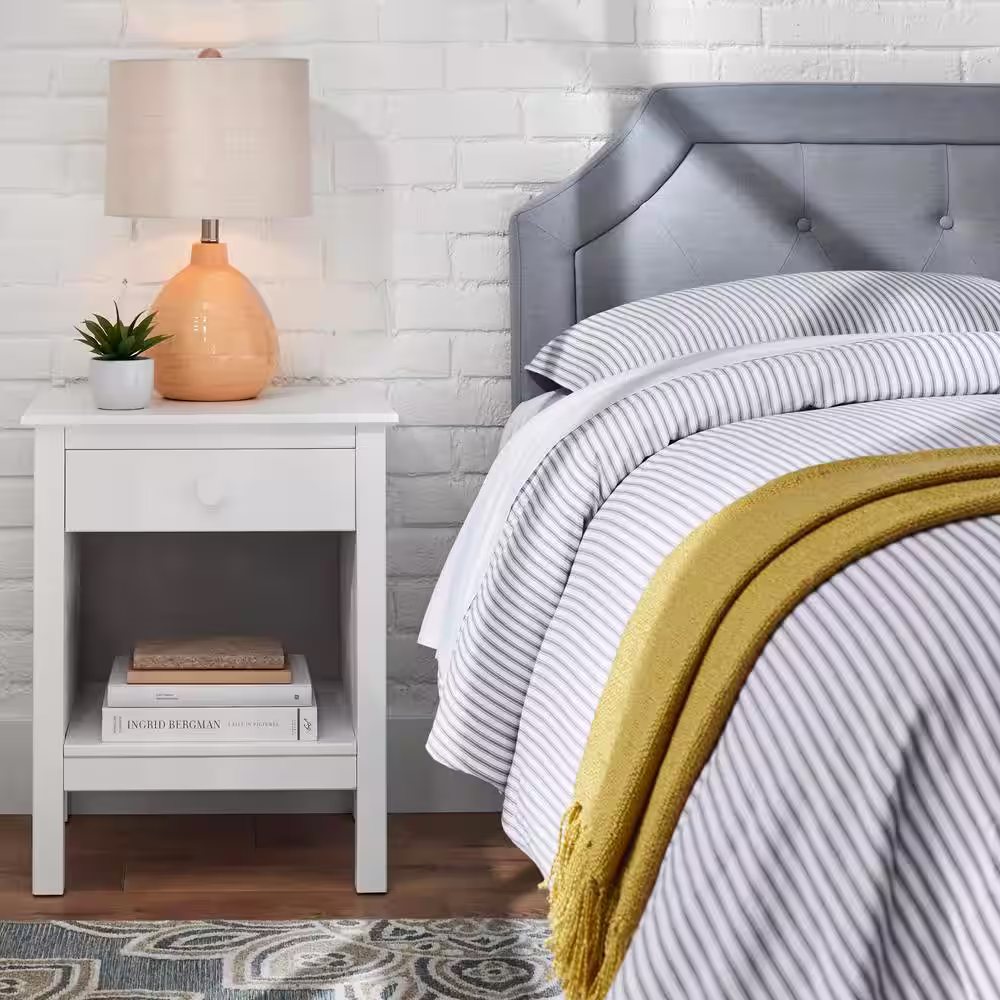 StyleWell 1-Drawer Unfinished Natural Pine Wood Nightstand (25 in. H x 20 in. W x 16.5 in. D)