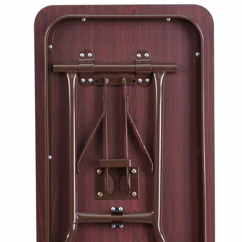 None 60 in. Mahogany Wood Table top Material Folding Banquet Tables