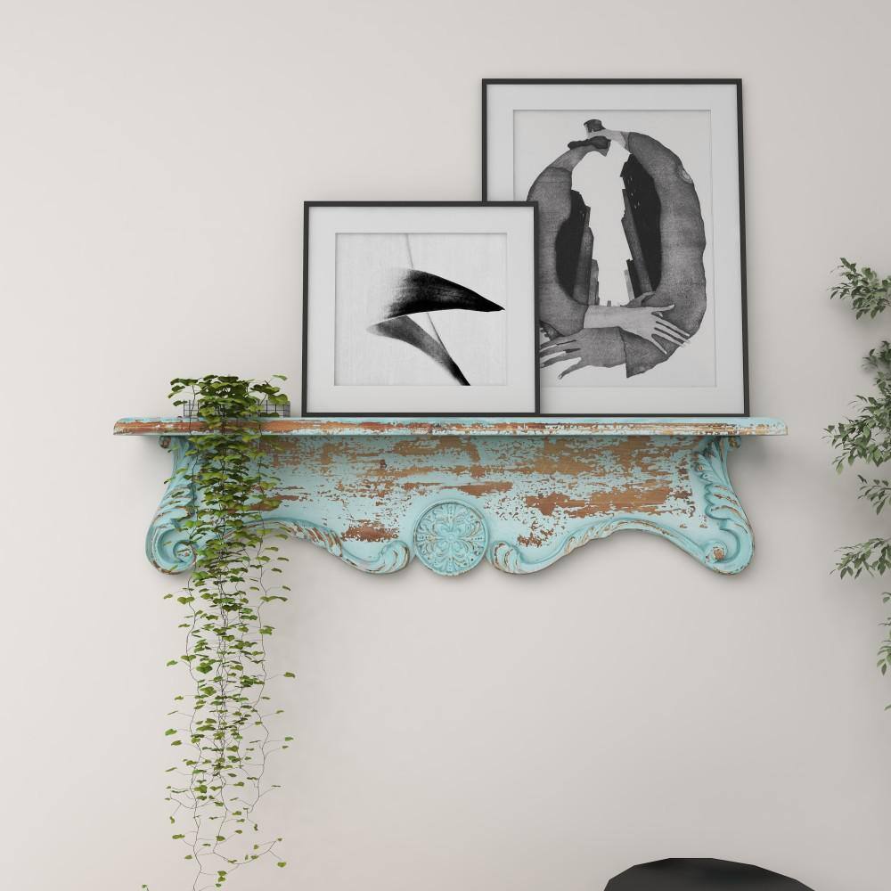 Litton Lane Brown 3-Shelves Wood Wall Shelf (Set of 3)