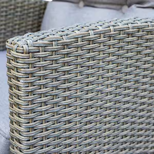 MADE 4 HOME Versailles Light Brown Grey Multi-Color 4-Piece Wicker Patio Conversation Seating Set with Light Brown Cushions