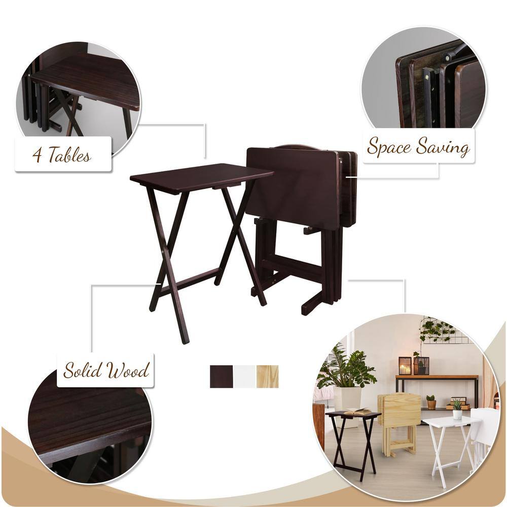 Casual Home 5-Piece Espresso Foldable Tray Table