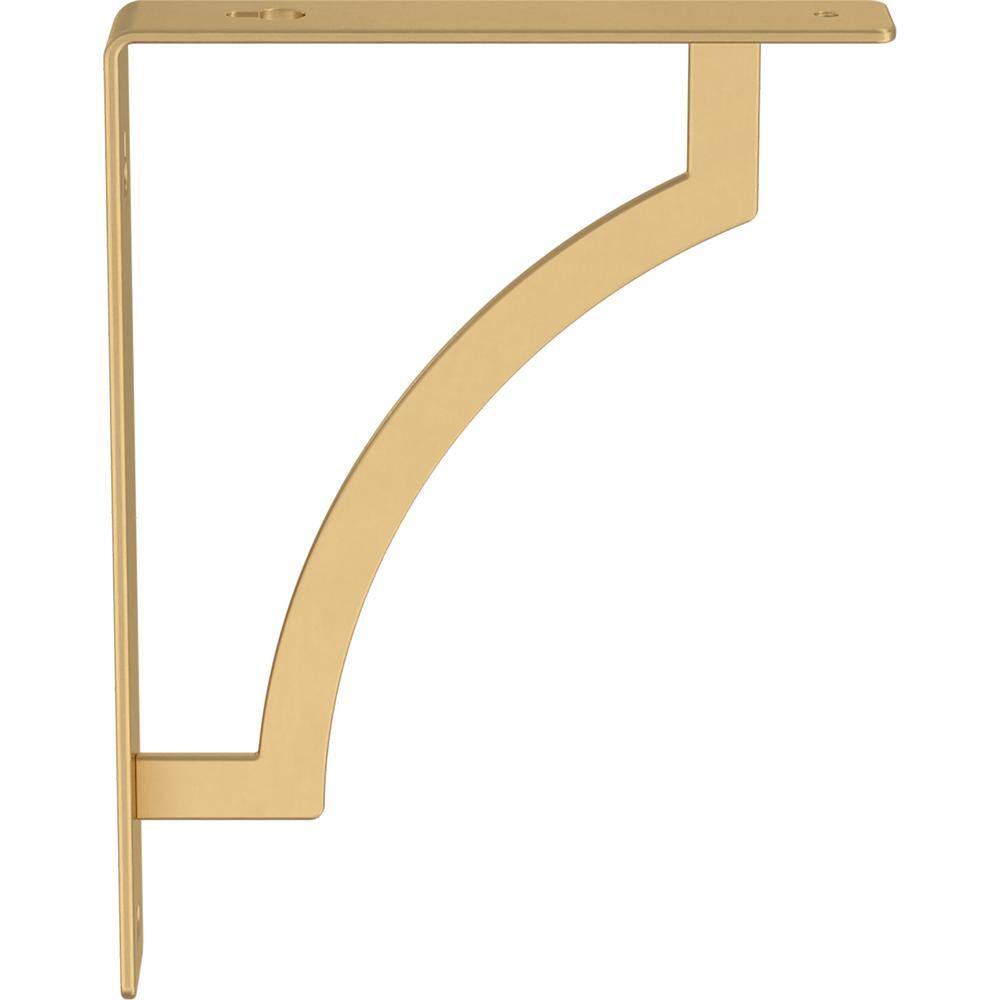 Liberty 6 in. x 8 in. Classic Casual Satin Gold Shelf Bracket 2-Pack