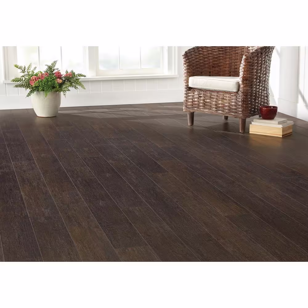 Home Decorators Collection San Leandro Oak 12 mm T x 6.3 in. W Laminate Wood Flooring (17.7 sqft/case)