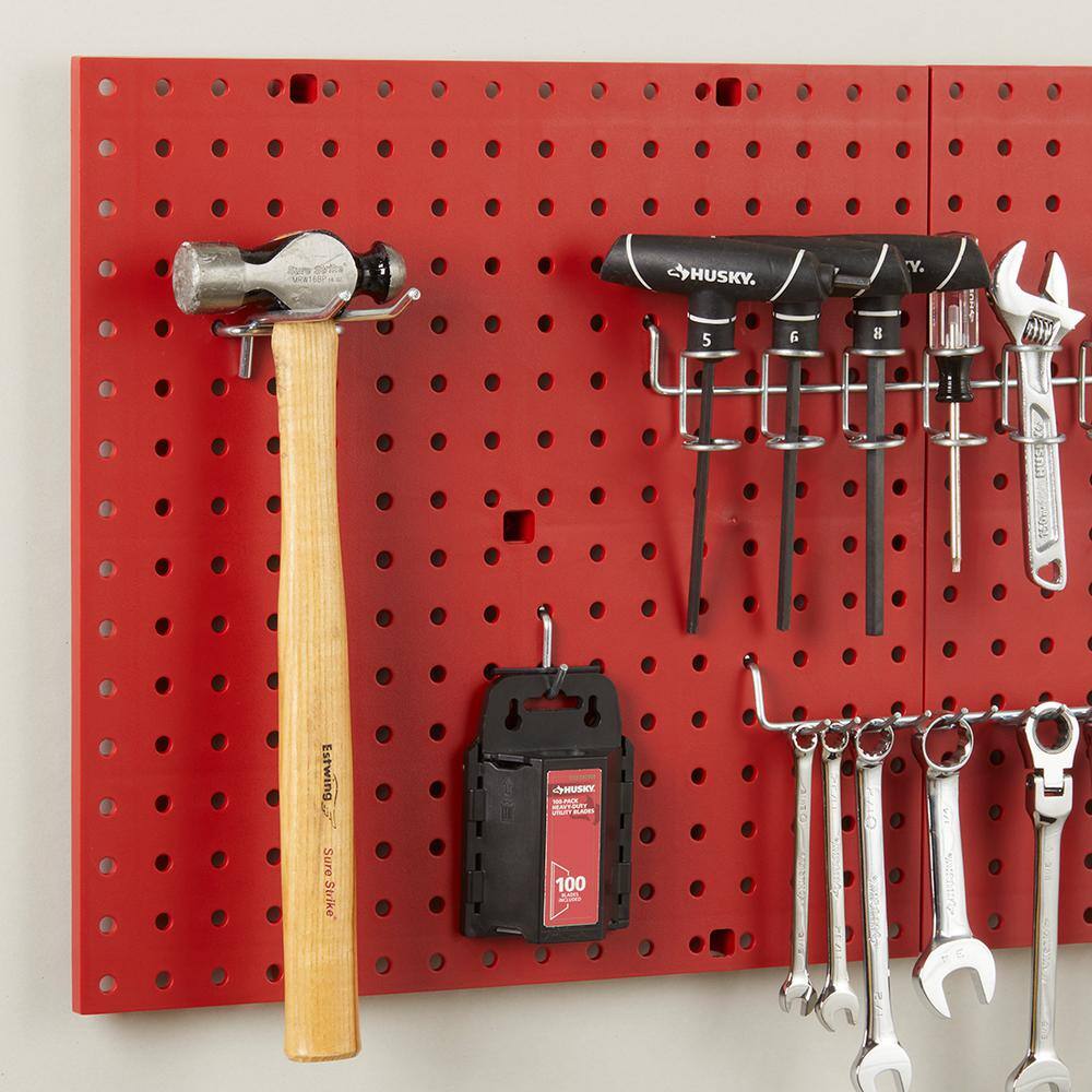 Everbilt 16 in. H x 16 in. W Plastic Pegboard in Red (50 lbs.)
