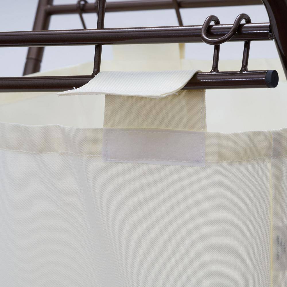 HOUSEHOLD ESSENTIALS Antique Bronze 2 Load Capacity Rolling Laundry Hamper