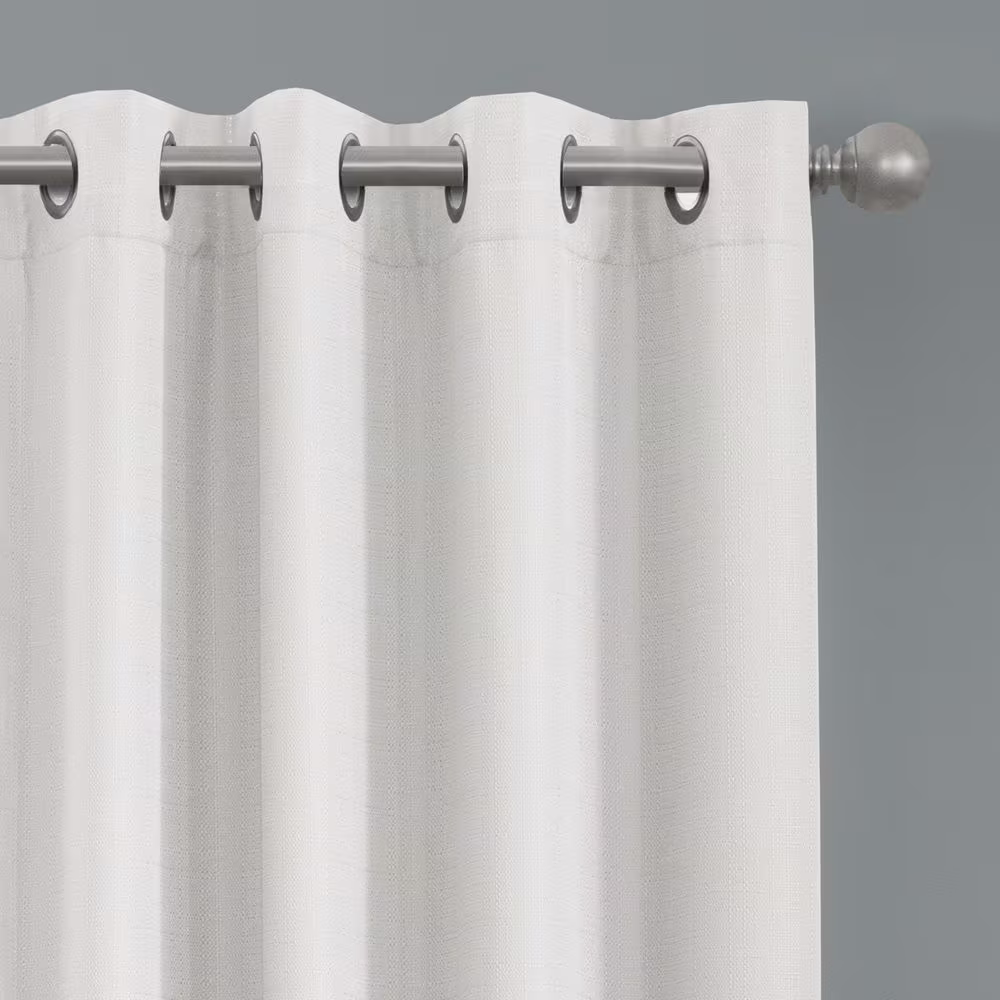 Zenna Home Bleached Linen Woven Thermal Blackout Curtain - 50 in. W x 84 in. L