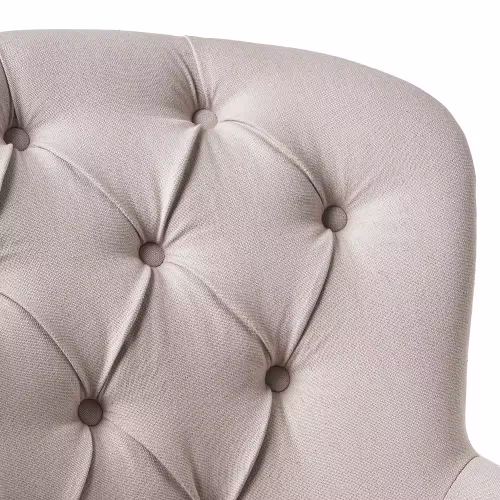 Noble House Tafton Natural Fabric Tufted Club Chair