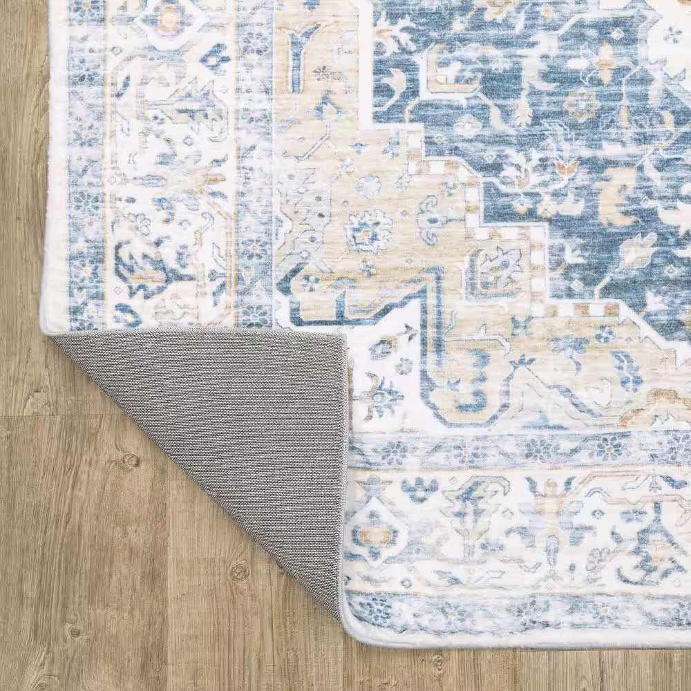 None Bazaar Brea Blue 8 ft. x 10 ft. Area Rug