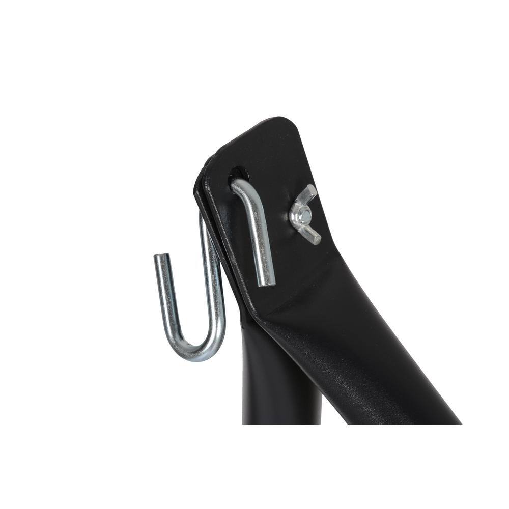 Island Retreat Boho Breeze 6.9 ft. Swinging Bungalow Chair Metal Hammock Stand in Black