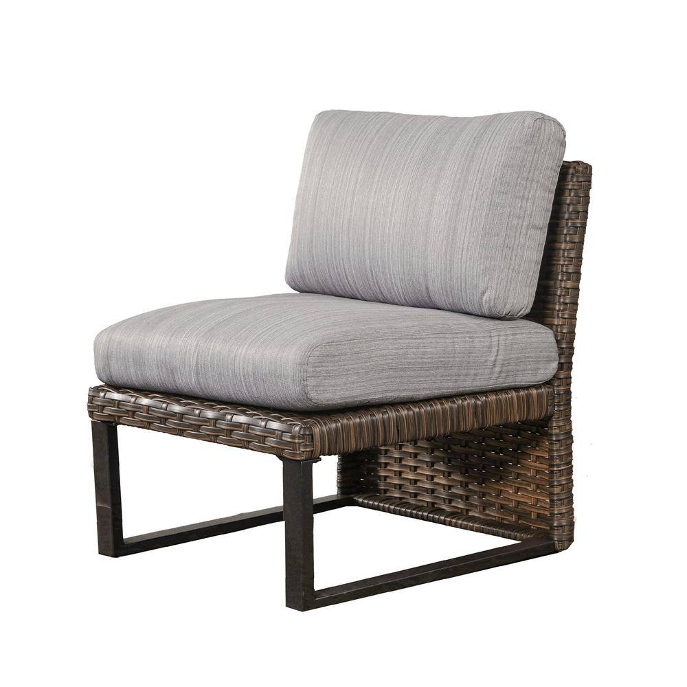 Patio Festival 13-Piece Wicker Collection Patio Conversation Set with Gray Cushions