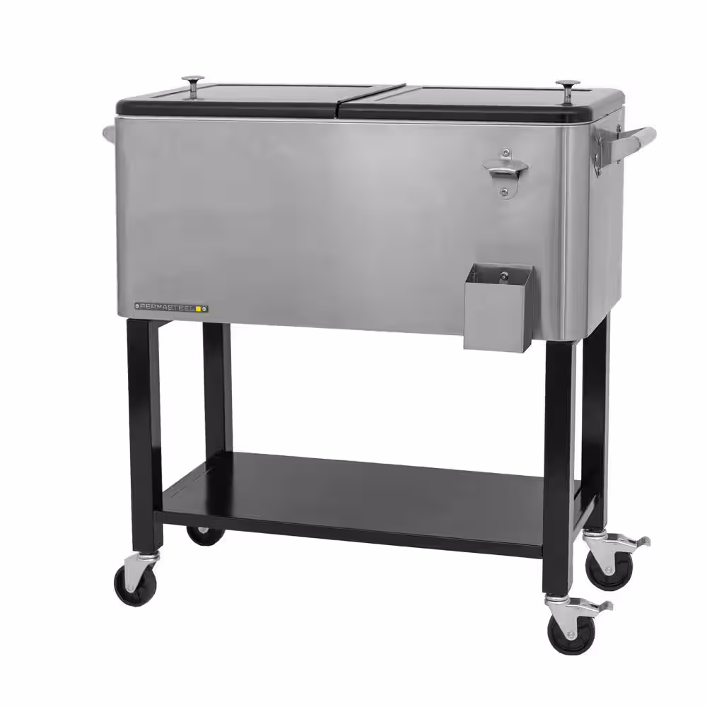 PERMASTEEL 80 qt. Stainless Steel Outdoor Patio Cooler with Removable Basin