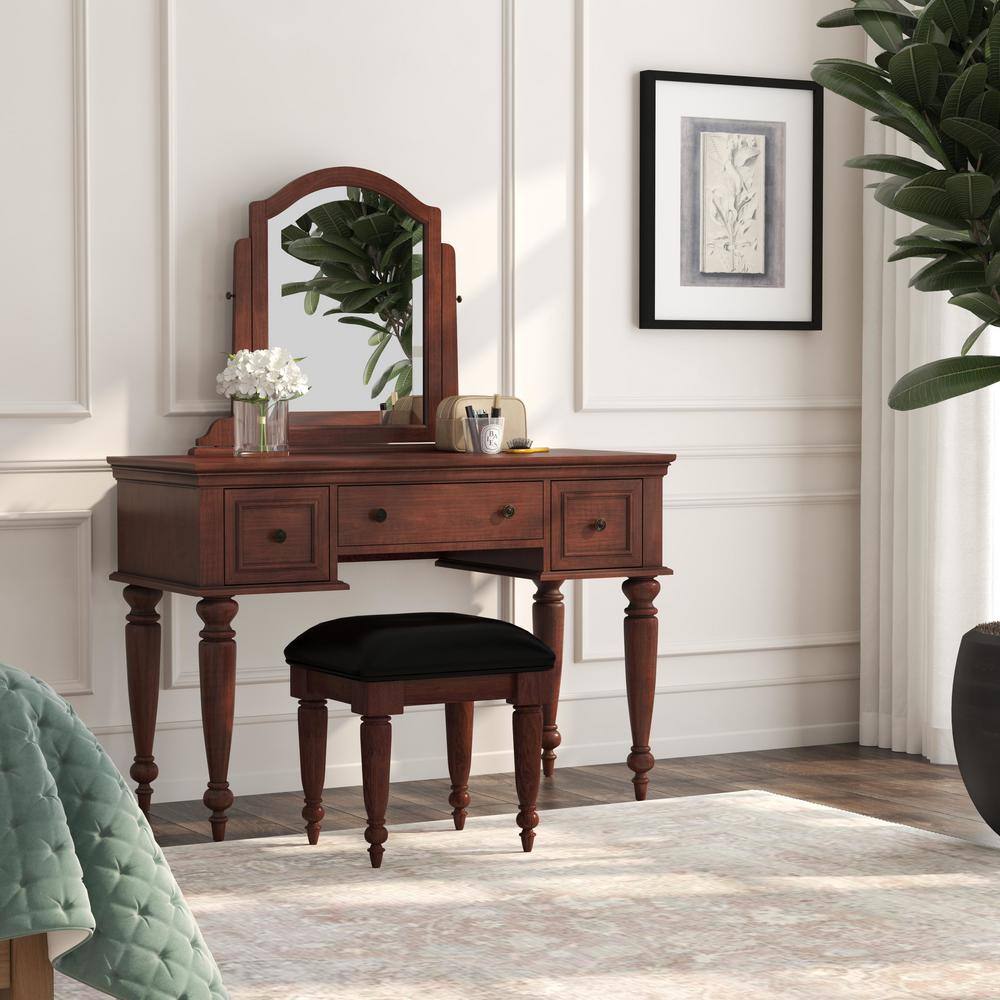 HOMESTYLES LaFayette 3-Piece Cherry Vanity Set