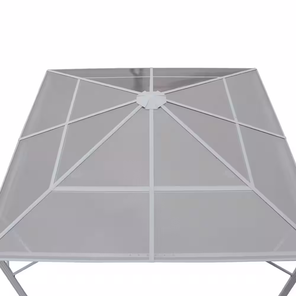 Noble House 9.84 ft. x 9.84 ft. White Aluminum-Framed Canopy Gazebo