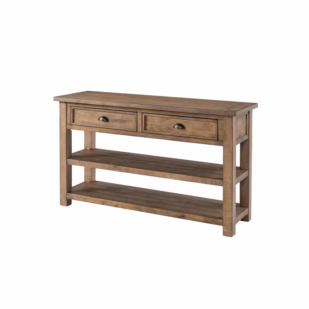 Martin Svensson Home Monterey 50 in. Natural Standard Rectangle Wood Console Table with Drawers