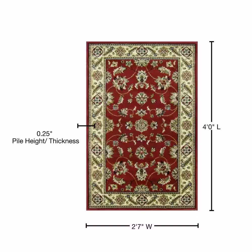 TrafficMaster Kazmir Crimson 3 ft. x 4 ft. Precut Scatter Rug
