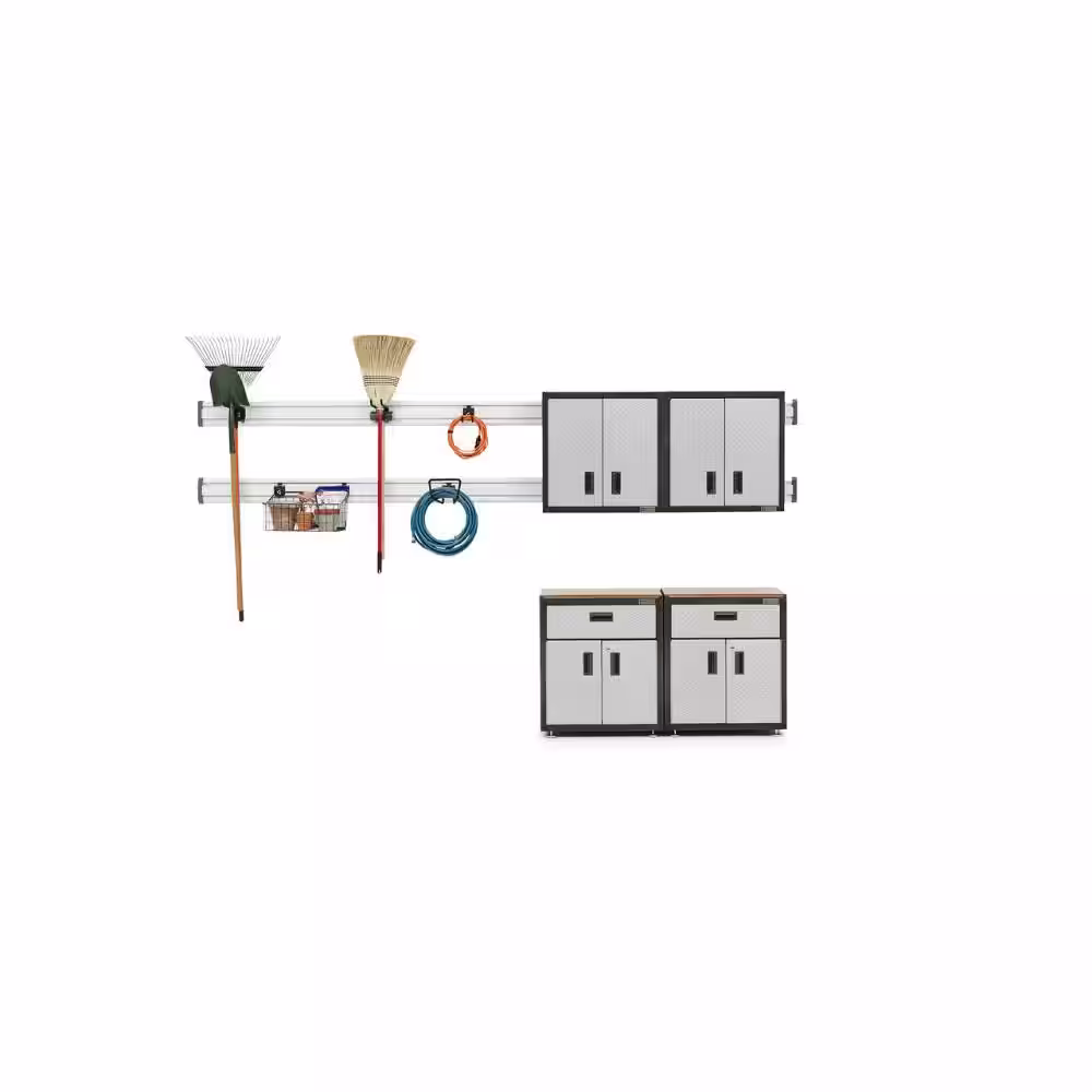 Gladiator Ready-to-Assemble 72 in. H x 56 in. W x 18 in. D Steel Garage Cabinet Set in Silver Tread Plate (13-Pieces)