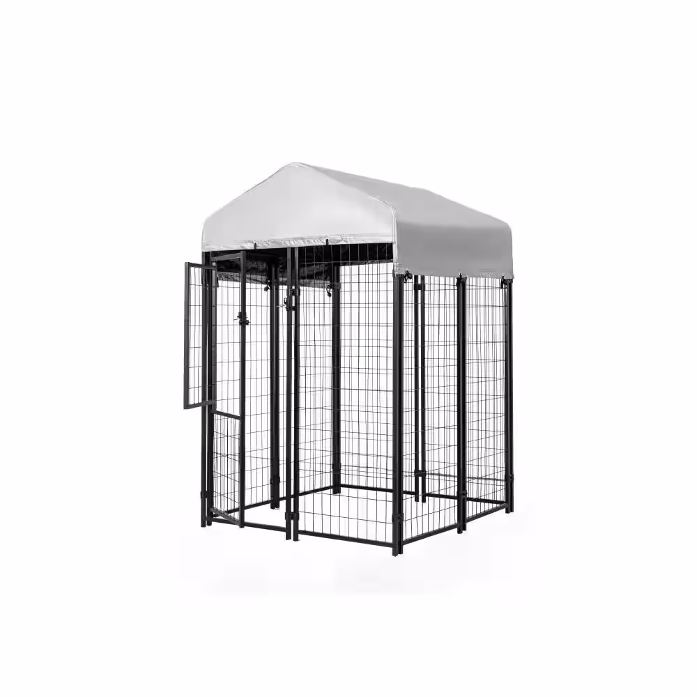KennelMaster 4 ft. x 4 ft. x 6 ft. Welded Wire Dog Fence Kennel Kit