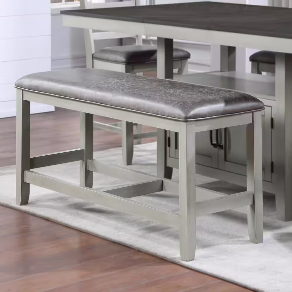 Steve Silver Hyland Gray 26 in. H x 18 in. D x 65 in. W Counter Bench