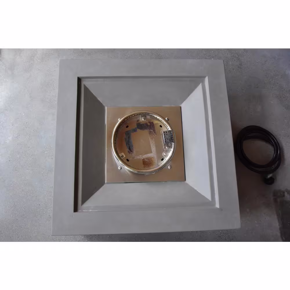 Modeno 27 in. x 14 in. Square Concrete Fire Pit in Gray Ridgefield Natural Gas fire Pit