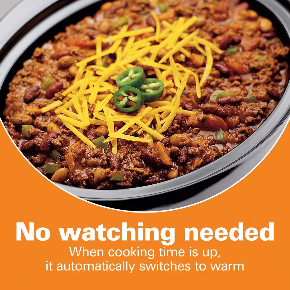 Hamilton Beach 7 Qt. Programmable Stainless Steel Slow Cooker with Built-In Timer and Temperature Settings
