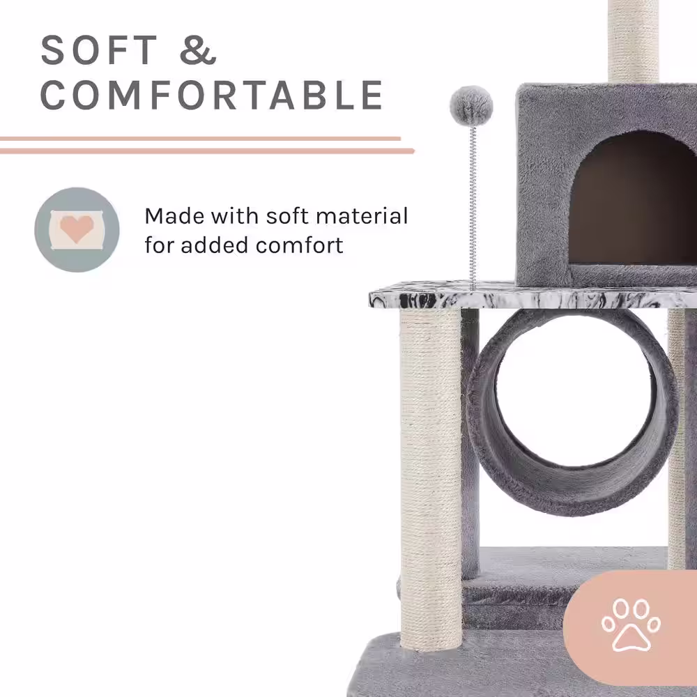 Sam's Pets Dazzle 59 in. Gray Cat Scratching Tree