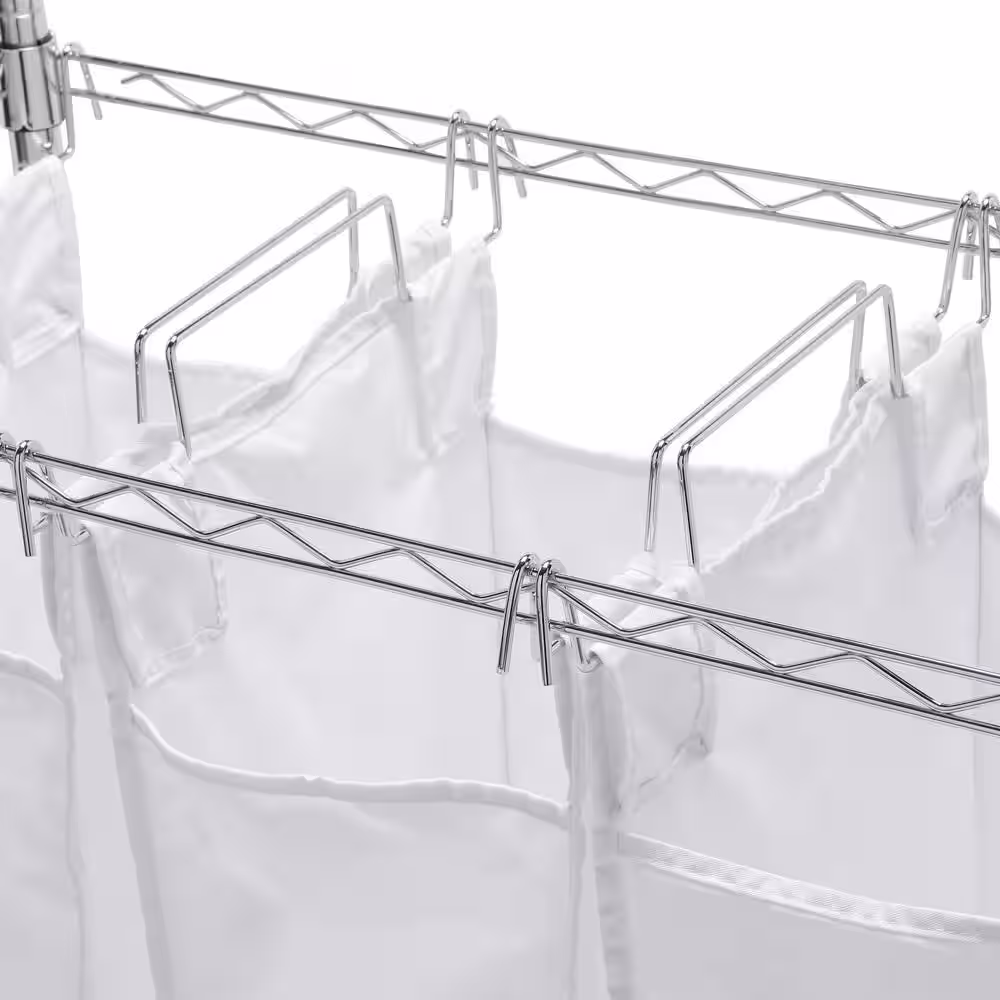 Honey-Can-Do 74 in. H Chrome Rolling Urban Laundry Center