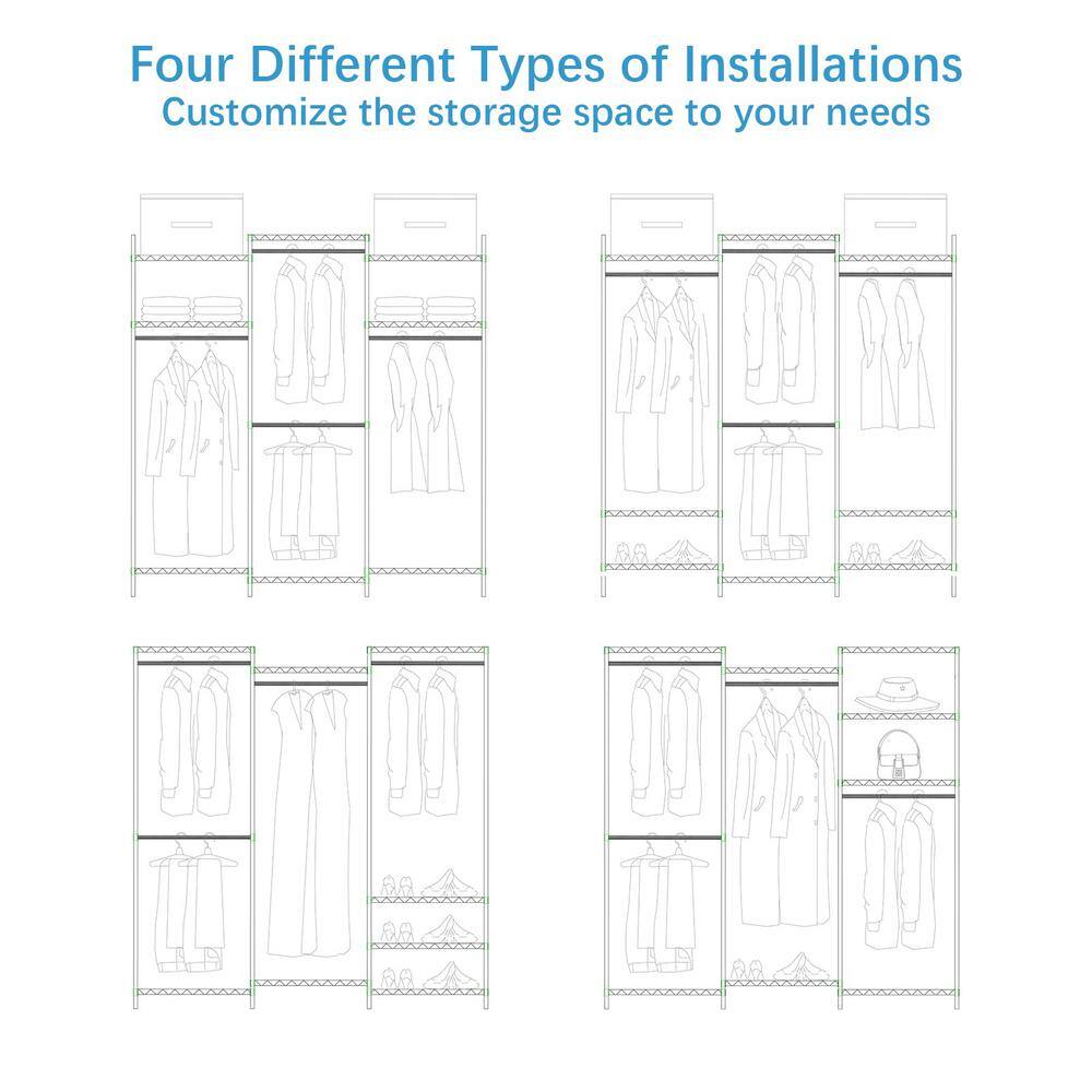 None Gold Metal Heavy Duty Garment Clothes Rack 69 in. W x 76 in. H