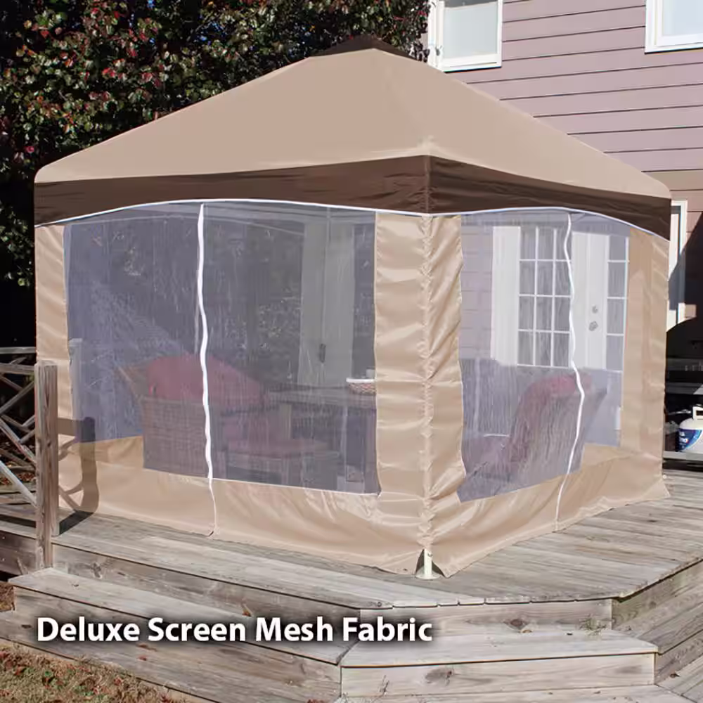 King Canopy 10 ft. x 10 ft. Garden Party Canopy with Caramel Creme Cover