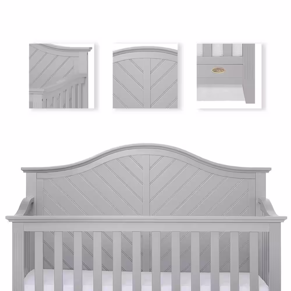 Dream On Me Ella Pebble Grey 5-in-1 Convertible Crib